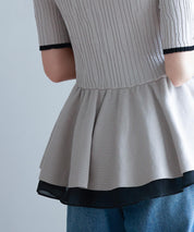 異素材レイヤードニットプルオーバーsdp8008b ベージュ