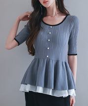 異素材レイヤードニットプルオーバーsdp8008b-103-72