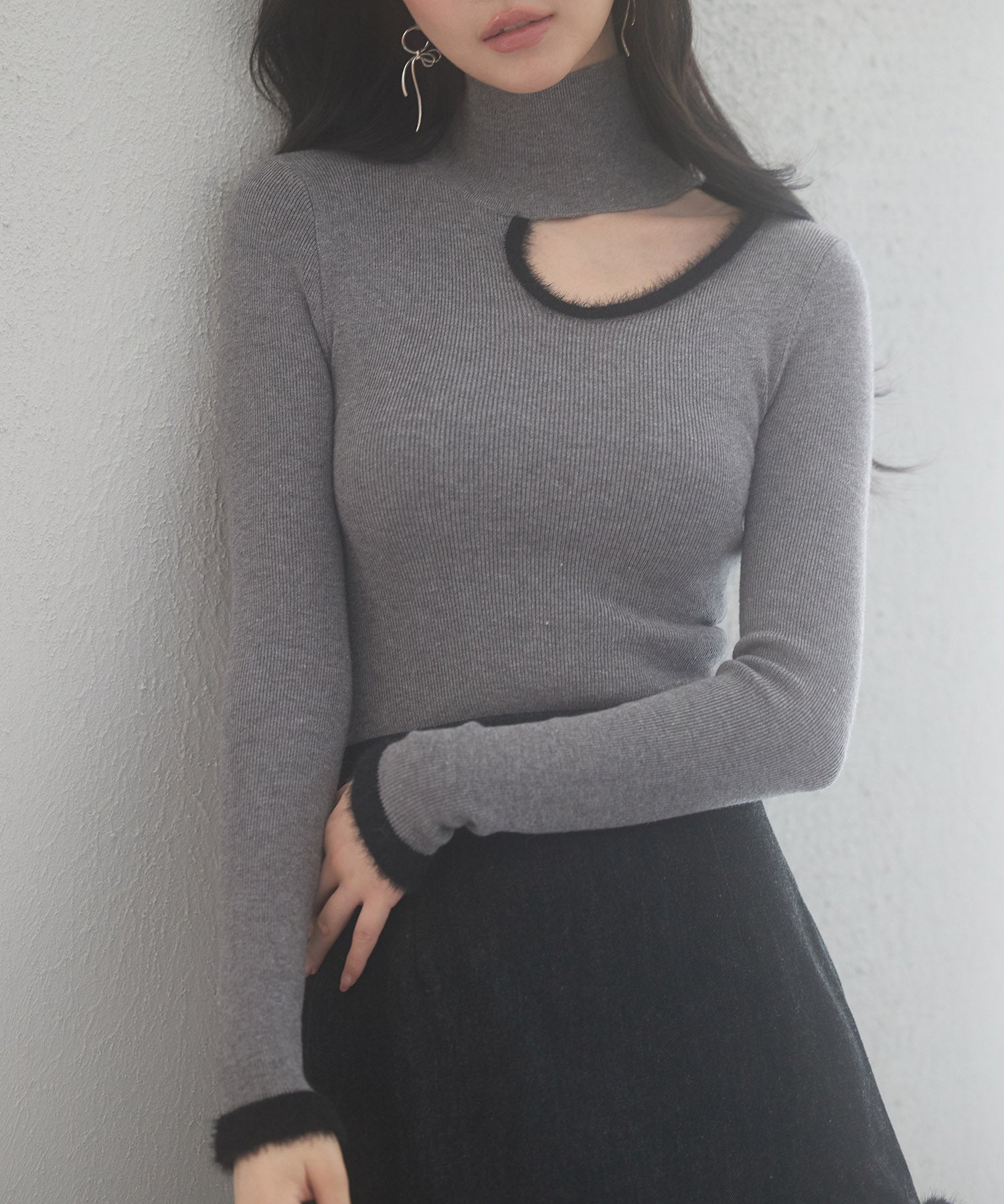 フロントオープンハイネックニットプルオーバーsdp8014-103-18