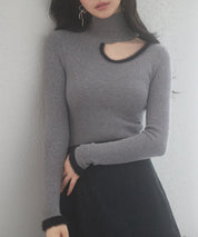 フロントオープンハイネックニットプルオーバーsdp8014-103-18