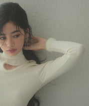 フロントオープンハイネックニットプルオーバーsdp8014 アイボリー