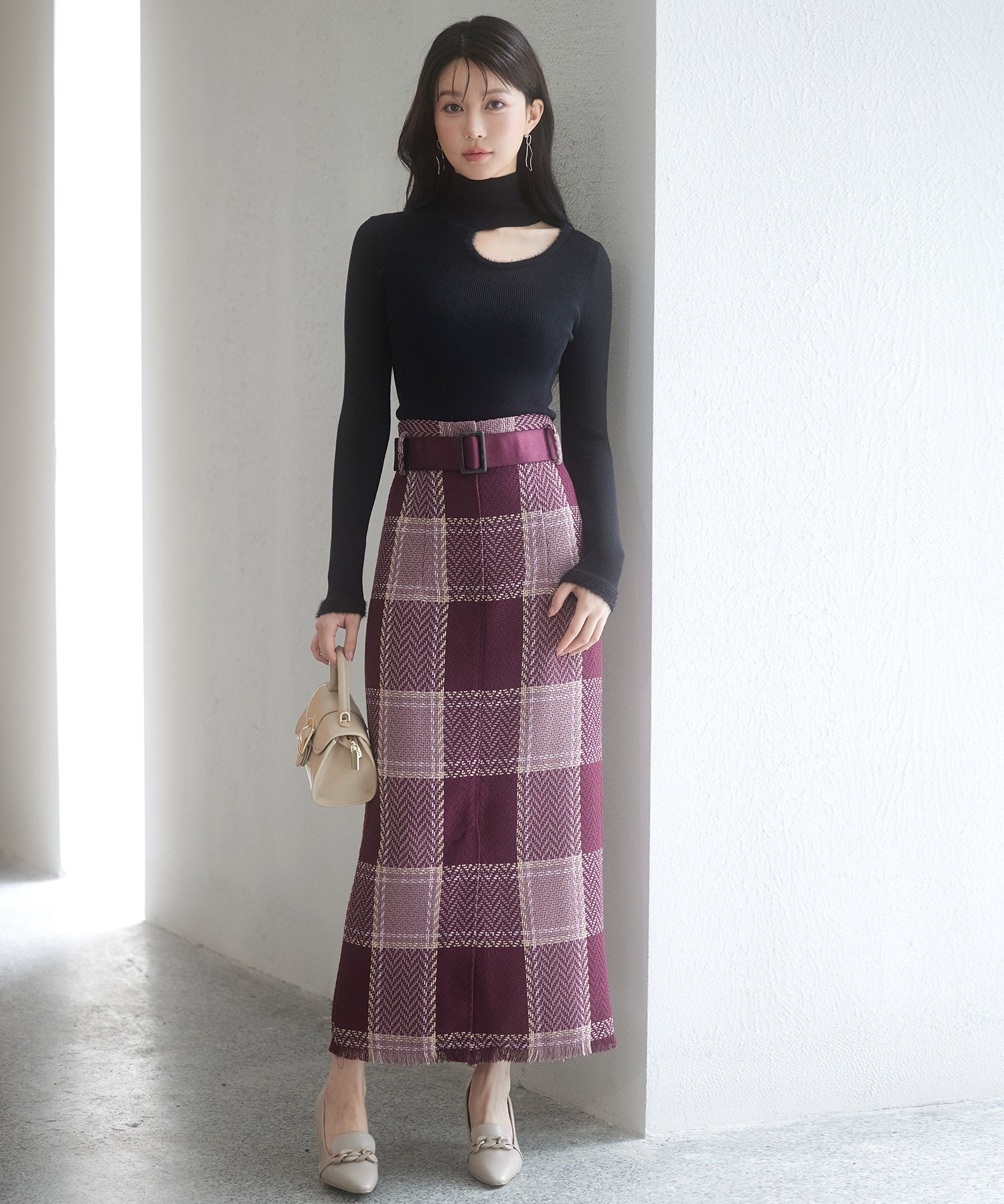 フロントオープンハイネックニットプルオーバーsdp8014 ブラック