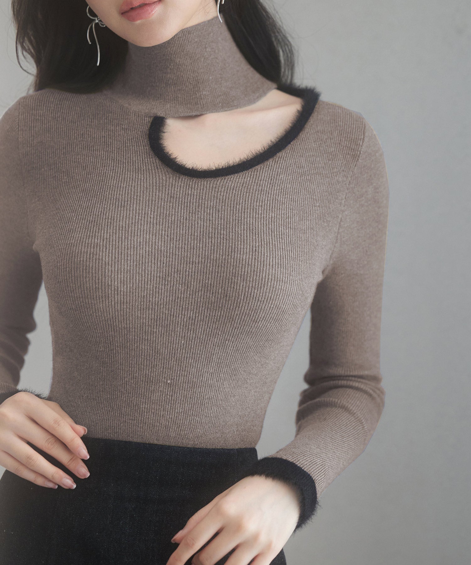 フロントオープンハイネックニットプルオーバーsdp8014-103-99