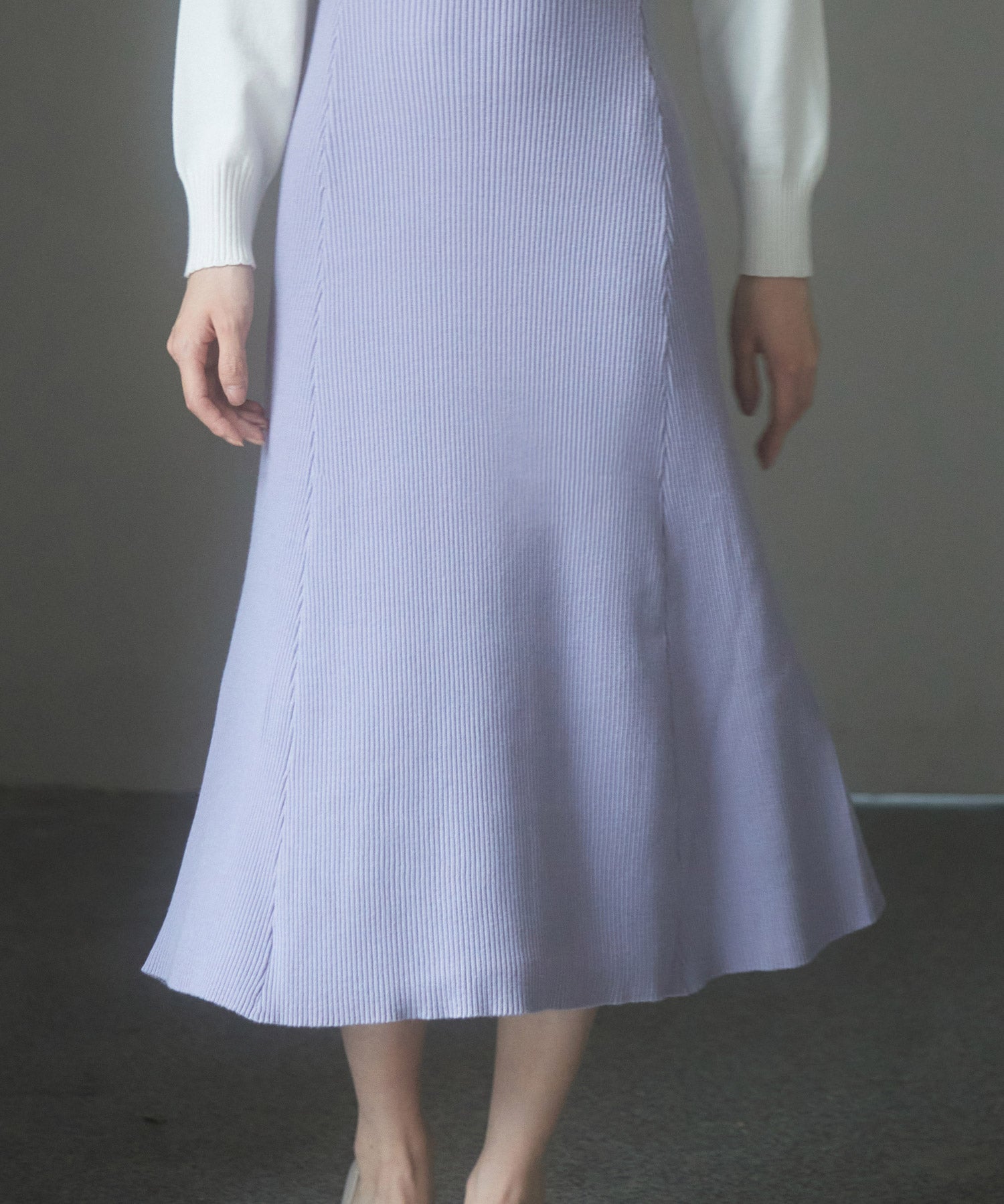 レース襟バイカラーニットワンピースsdp8017 ラベンダー