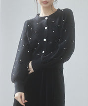 2wayボリュームスリーブショート丈ニットsdp8019 ブラック