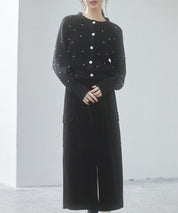 2wayボリュームスリーブショート丈ニットsdp8019 ブラック