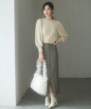 パール付きシャギー素材ニットプルオーバーsdp8020 ベージュ