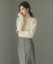 パール付きシャギー素材ニットプルオーバーsdp8020 ベージュ