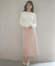 パール付きシャギー素材ニットプルオーバーsdp8020 ホワイト