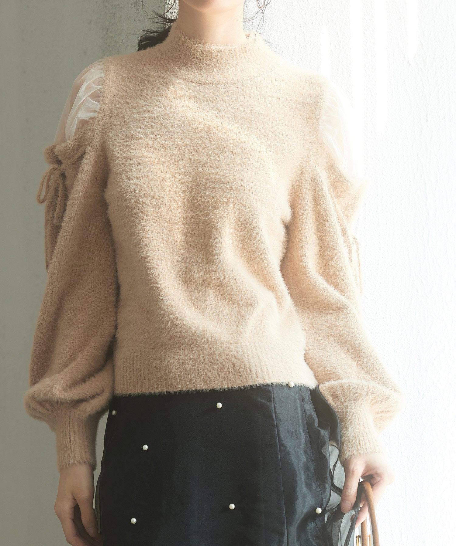 オープンショルダーシャギーニットプルオーバーsdp8022-103-17