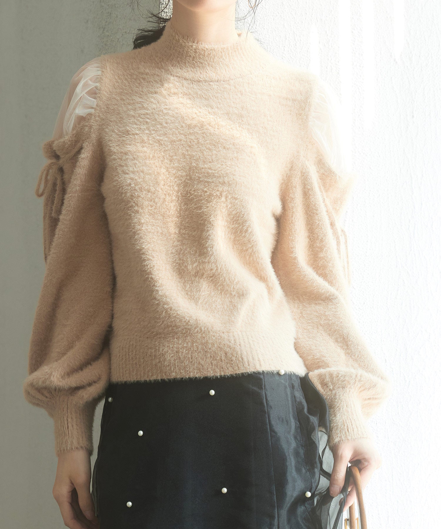 オープンショルダーシャギーニットプルオーバーsdp8022-103-17