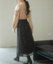 オープンショルダーシャギーニットプルオーバーsdp8022 ブラウン