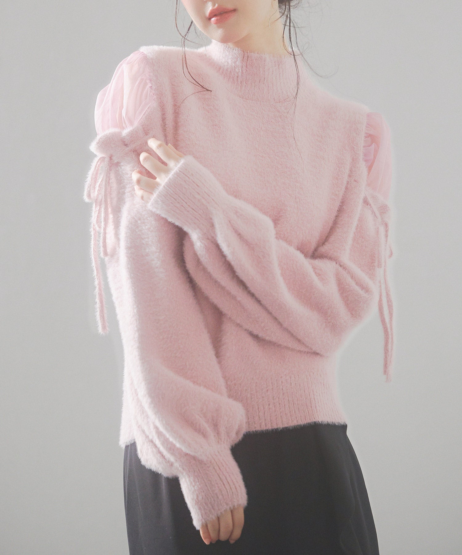 オープンショルダーシャギーニットプルオーバーsdp8022-103-26