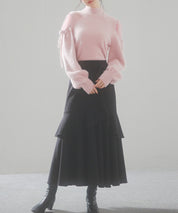 オープンショルダーシャギーニットプルオーバーsdp8022 ピンク