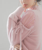 オープンショルダーシャギーニットプルオーバーsdp8022 ピンク