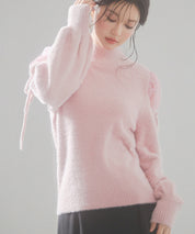 オープンショルダーシャギーニットプルオーバーsdp8022 ピンク