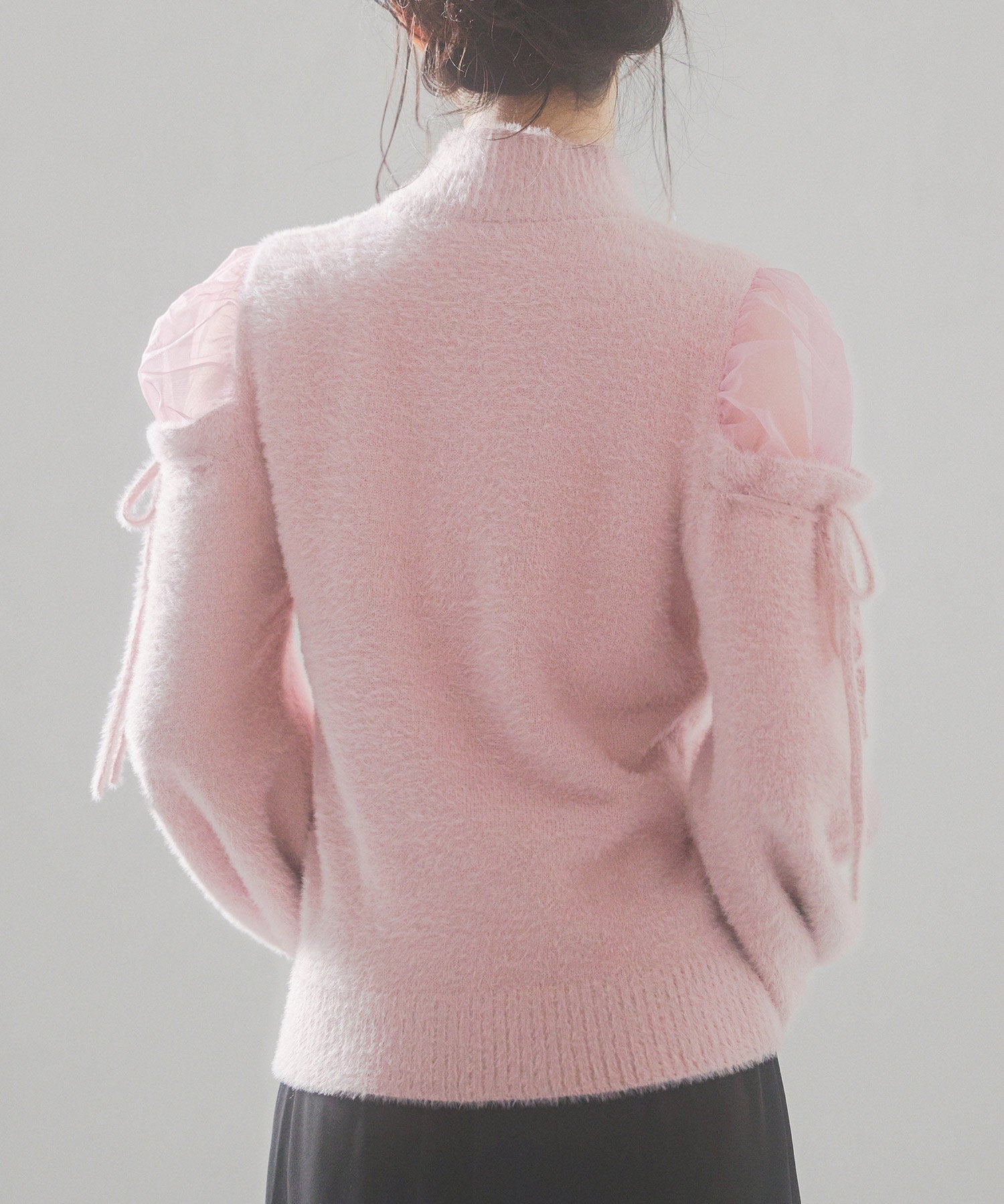 オープンショルダーシャギーニットプルオーバーsdp8022 ピンク