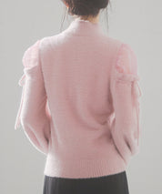 オープンショルダーシャギーニットプルオーバーsdp8022 ピンク