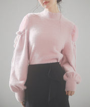 オープンショルダーシャギーニットプルオーバーsdp8022 ピンク