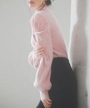 オープンショルダーシャギーニットプルオーバーsdp8022 ピンク