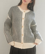 バイカラーストライプゆったりシルエニットカーディガンsdp8023-103-8