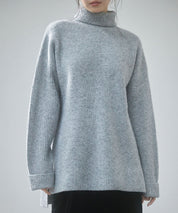 体型カバーハイネックニットプルオーバーsdp8026 グレー