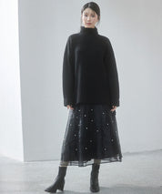 体型カバーハイネックニットプルオーバーsdp8026 ブラック