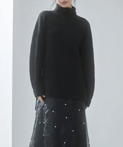 体型カバーハイネックニットプルオーバーsdp8026 ブラック