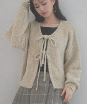 フロントリボンドロップショルダーニットカーディガンsdp8027-103-149