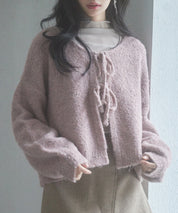 フロントリボンドロップショルダーニットカーディガンsdp8027-103-26