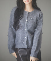 トレンドリボンドロップショルダーニットsdp8028 グレー