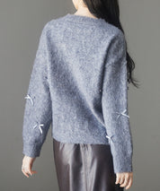 トレンドリボンドロップショルダーニットsdp8028 グレー