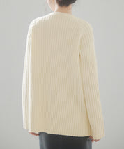 ファーポケットVネックニットカーディガンsdp8029 アイボリー