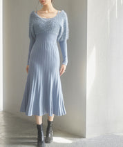 フェザーとニットスカートがドッキング2wayワンピースsdp8030-103-72