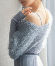 フェザーとニットスカートがドッキング2wayワンピースsdp8030 ブルーグレー