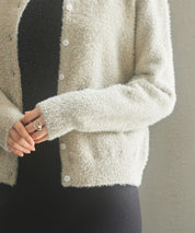 2way毛足長めラメニットカーディガンsdp8031 ベージュ