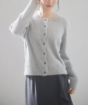 2way毛足長めラメニットカーディガンsdp8031 グレー