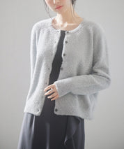 2way毛足長めラメニットカーディガンsdp8031 グレー