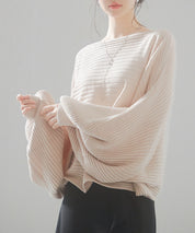 ボートネックドルマンスリーブニットsdp8032 ベージュ
