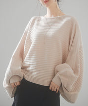 ボートネックドルマンスリーブニットsdp8032 ベージュ