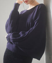 ボートネックドルマンスリーブニットsdp8032 ネイビー