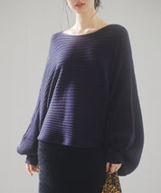 ボートネックドルマンスリーブニットsdp8032 ネイビー