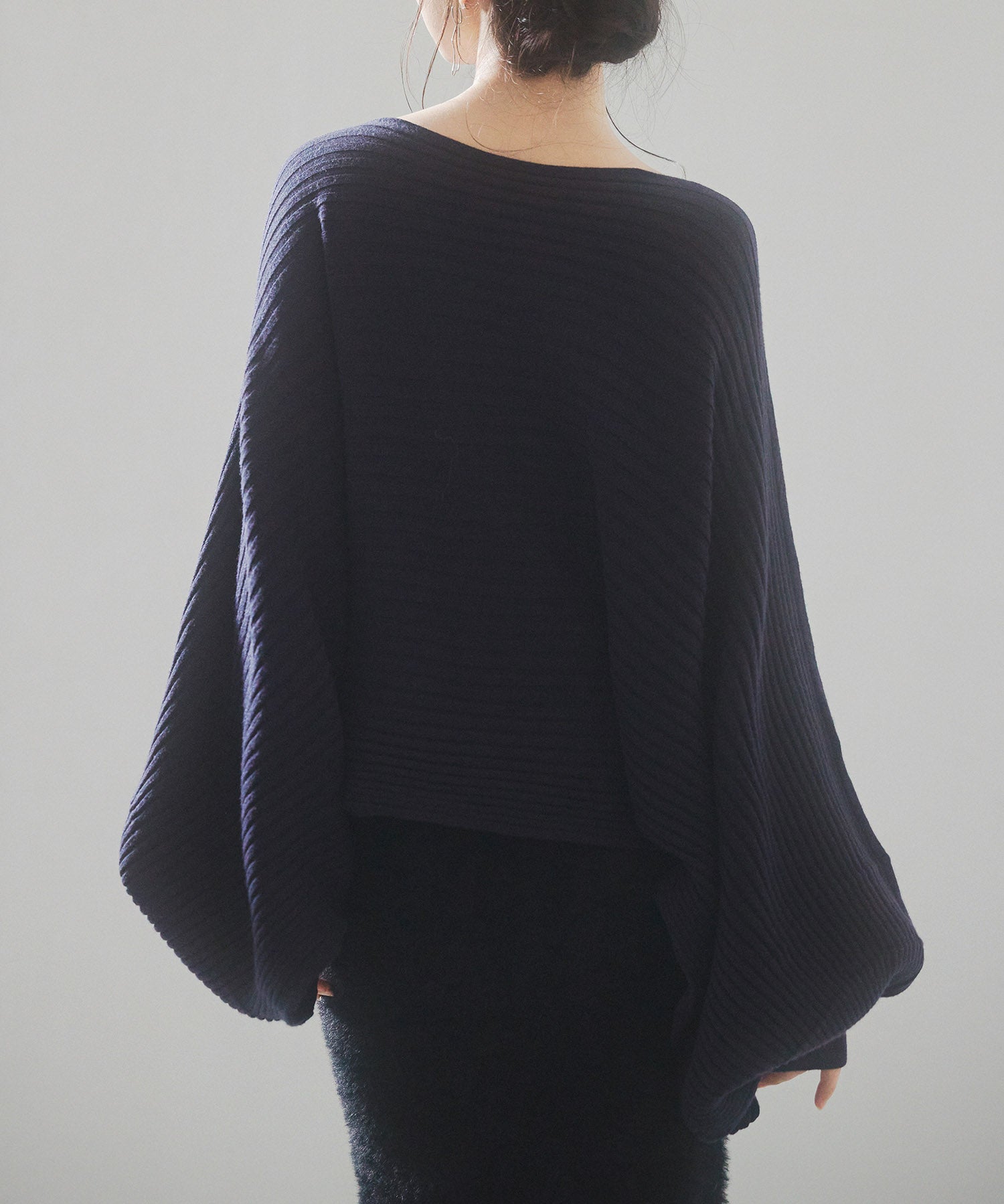 ボートネックドルマンスリーブニットsdp8032 ネイビー