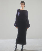 ボートネックドルマンスリーブニットsdp8032 ネイビー