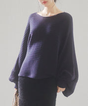 ボートネックドルマンスリーブニットsdp8032 ネイビー