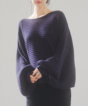 ボートネックドルマンスリーブニットsdp8032 ネイビー