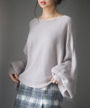 ボートネックドルマンスリーブニットsdp8032 グレー