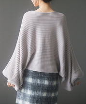 ボートネックドルマンスリーブニットsdp8032 グレー