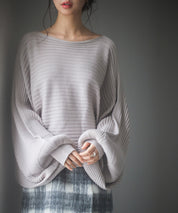 ボートネックドルマンスリーブニットsdp8032 グレー