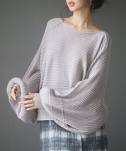 ボートネックドルマンスリーブニットsdp8032 グレー